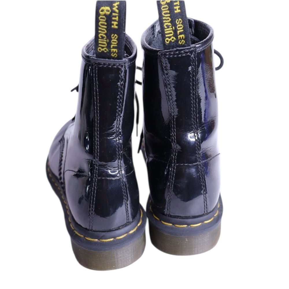 Dr. Martens 1640 Black Patent Combat Boots Lace Up Ankle Women’s Size 6.5 - Picture 6 of 9